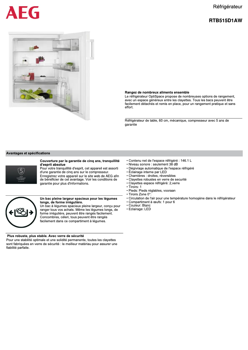 Imagen de la primera página del manual del dispositivo RTB515D1AW