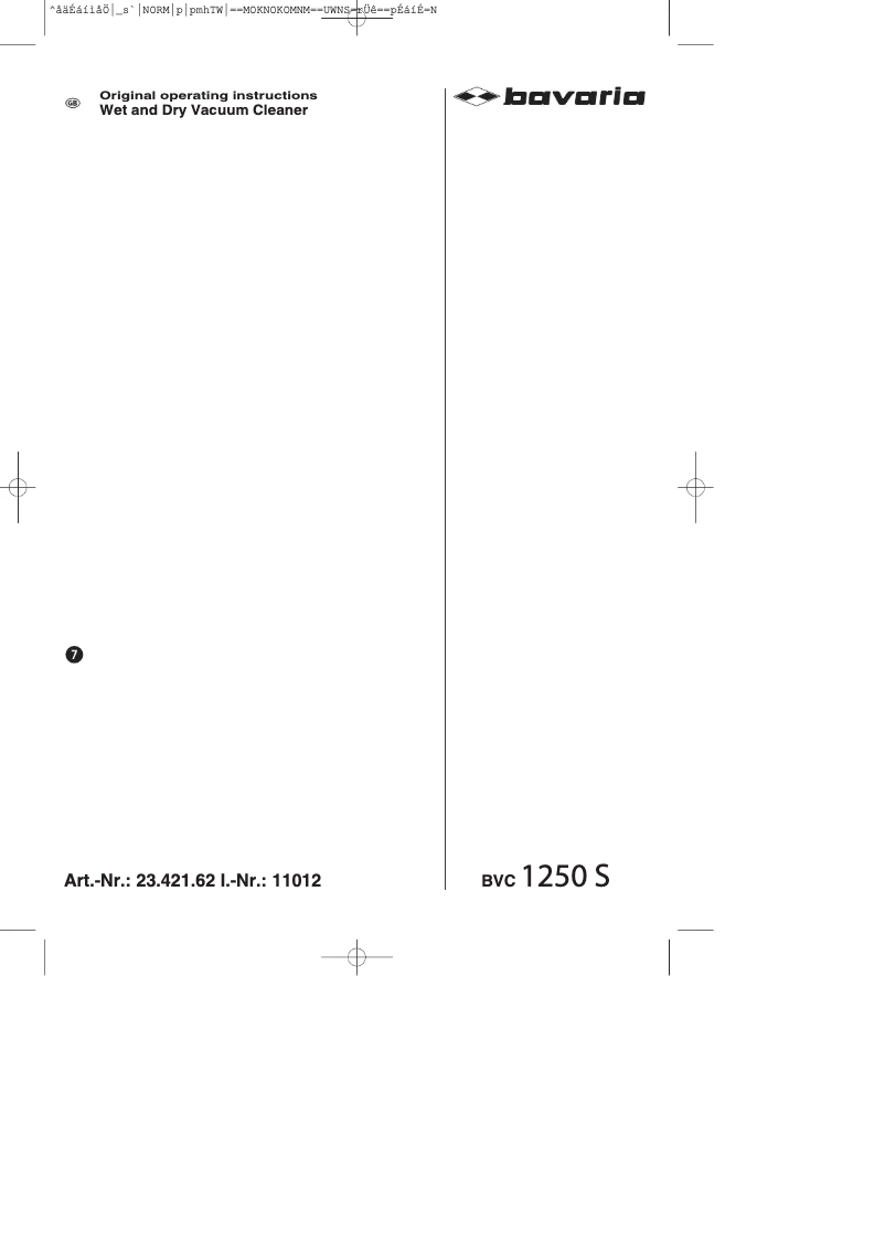 Página nº 1 - Manual de usuario Bavaria BVC 1250 S