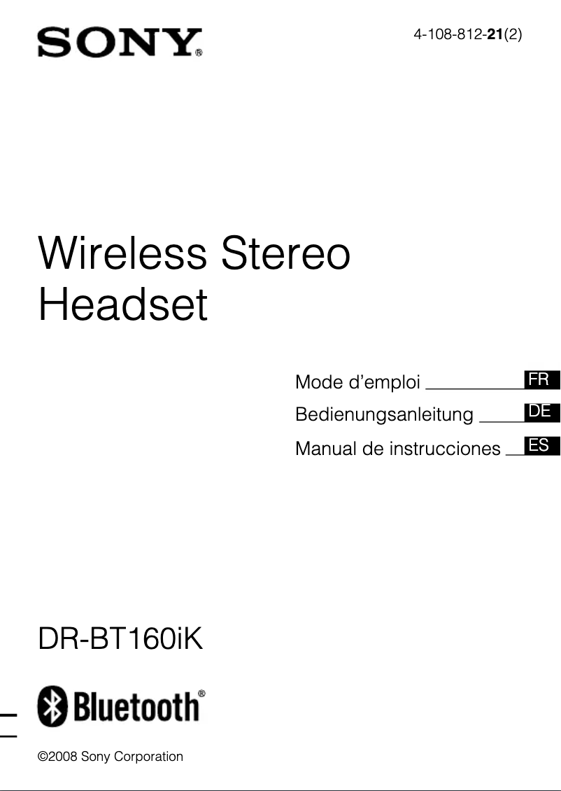 Página 1 del manual Manual de usuario Sony DR-BT160iK