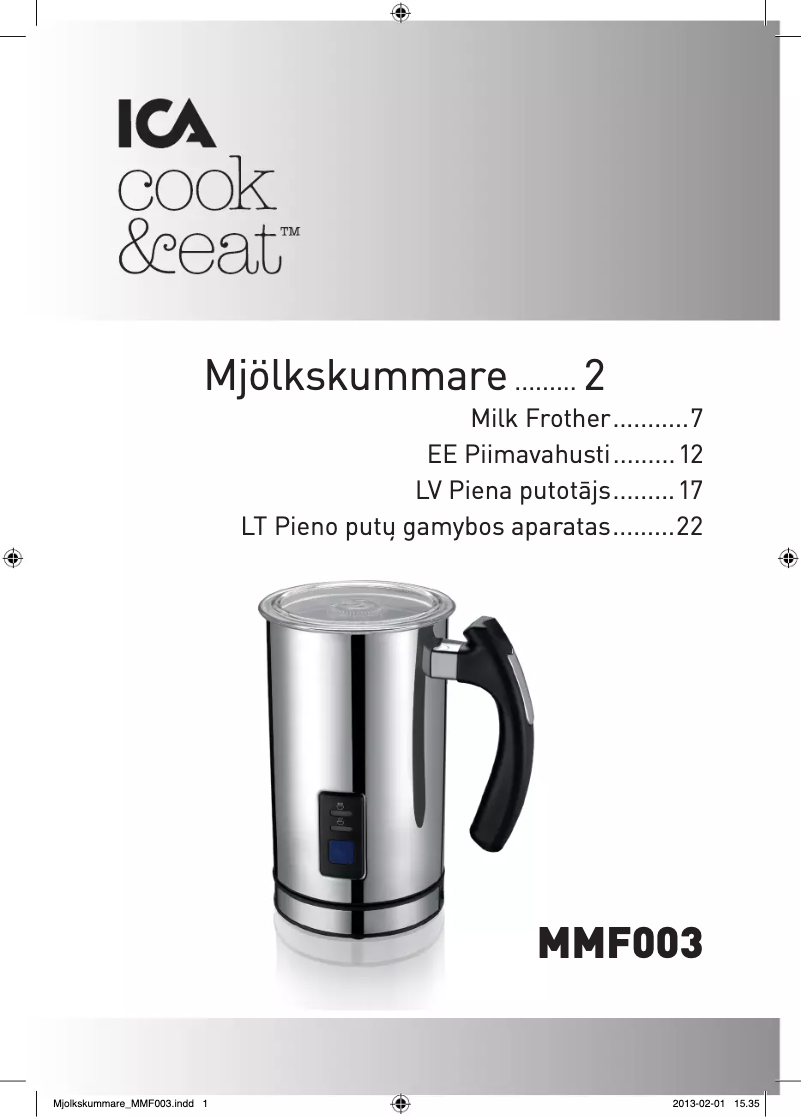 Página 1 del manual Manual de usuario ICA MMF003