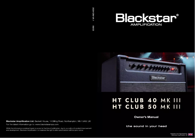Página nº 1 - Manual de usuario Blackstar HT Club 40 MKIII