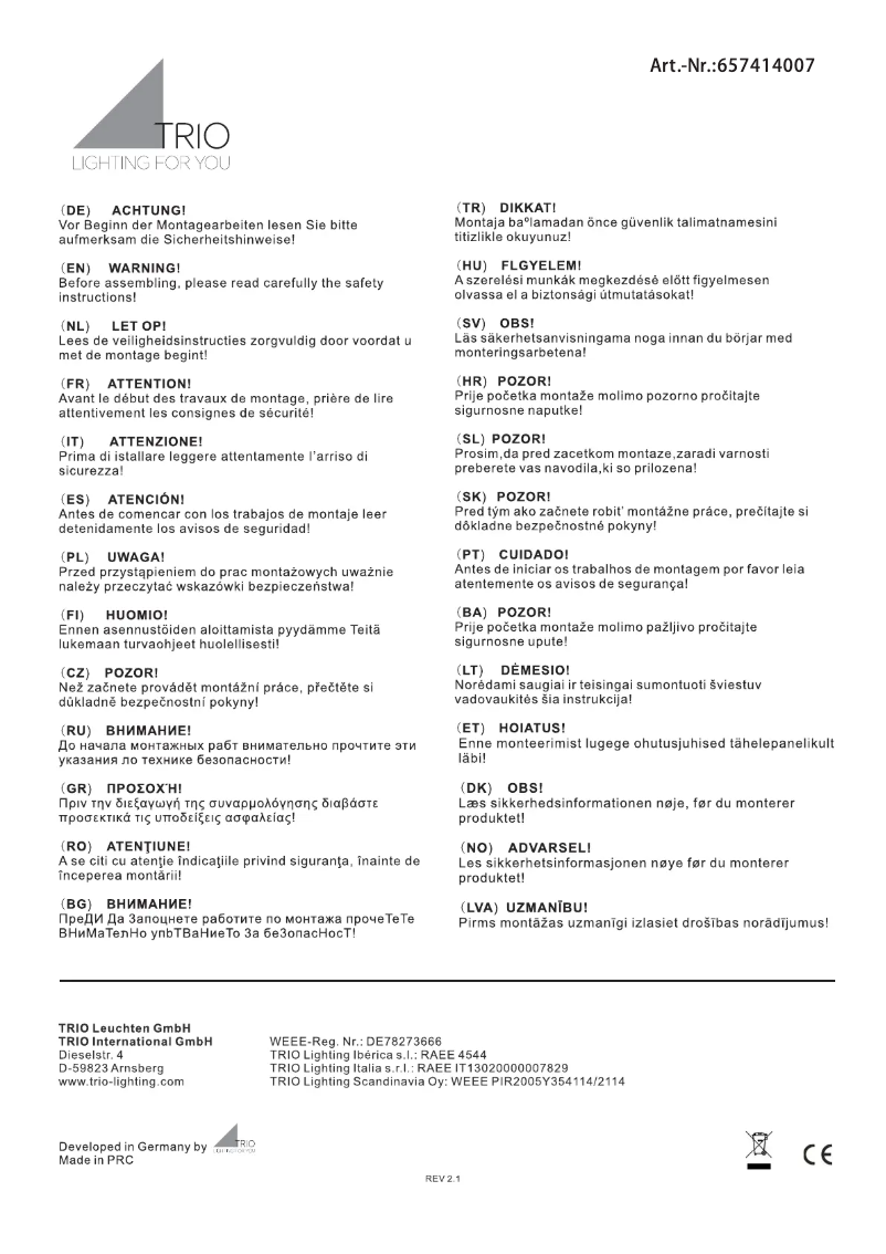 Imagen de la primera página del manual del dispositivo Griffin 657414007