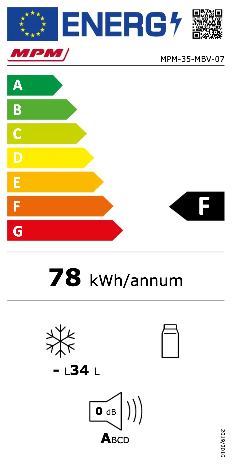 Página 1 del manual Etiqueta energética MPM MPM-35-MBV-07