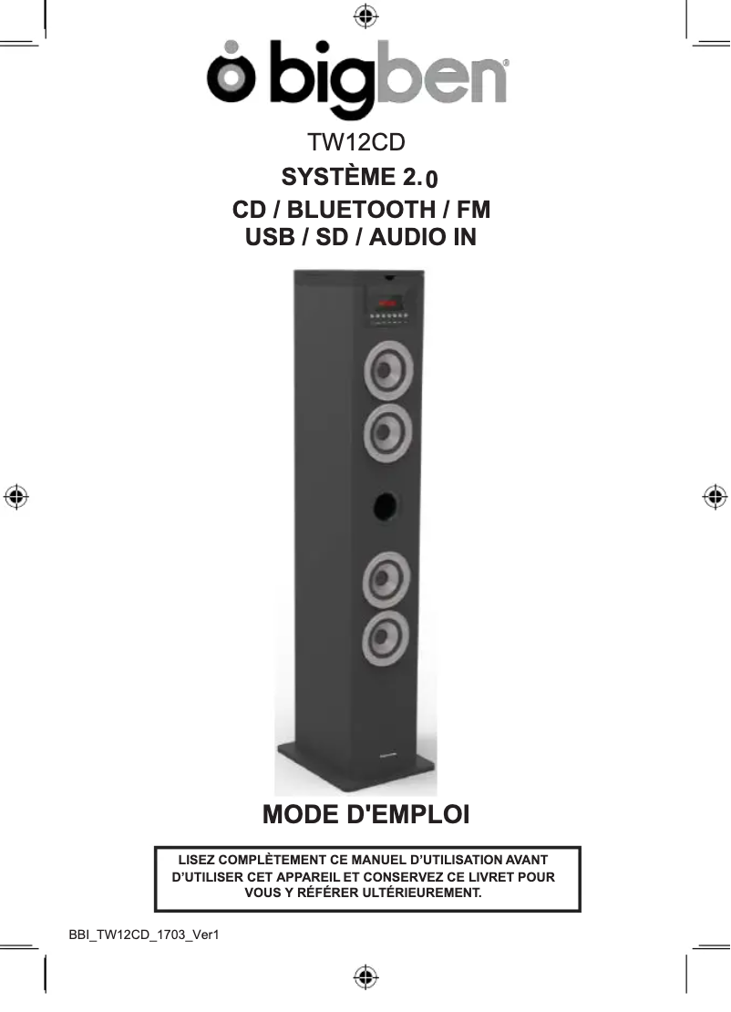 Página 1 del manual Manual de usuario Bigben TWIN12CD