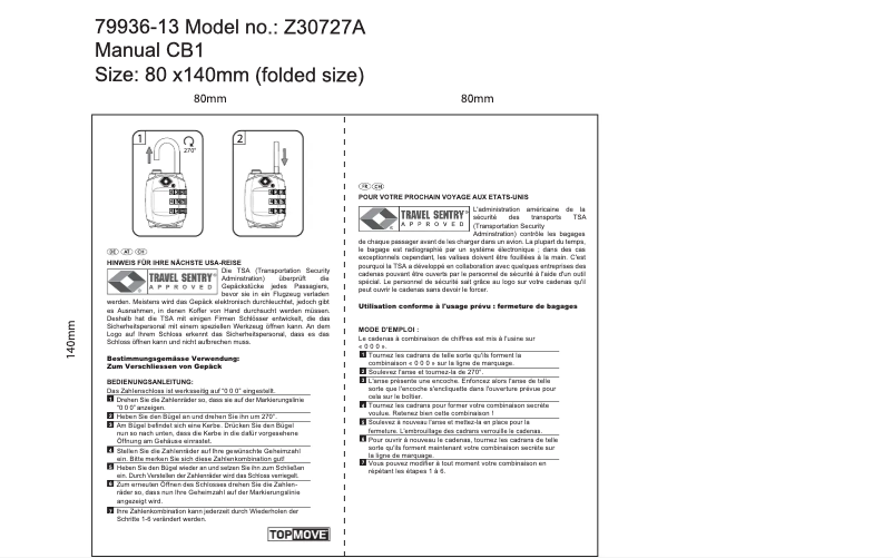 Página nº 1 - Manual de usuario Topmove Z30727A