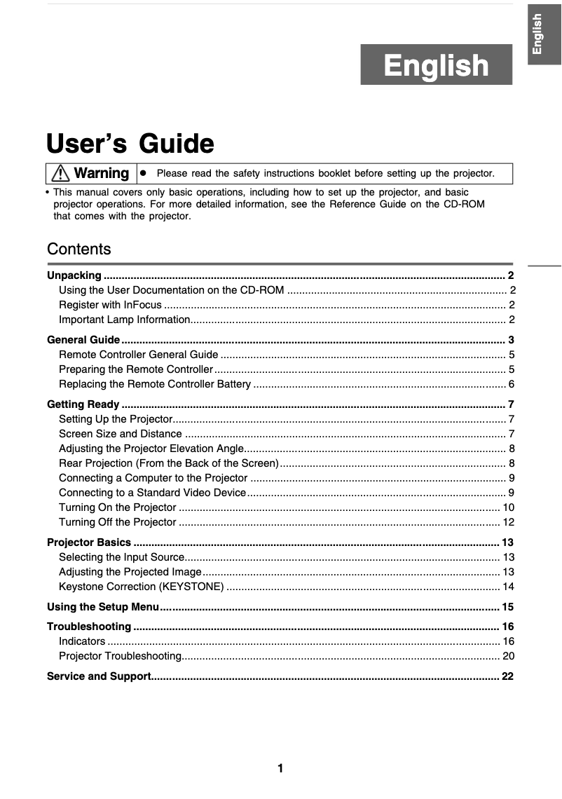 Imagen de la primera página del manual del dispositivo IN15