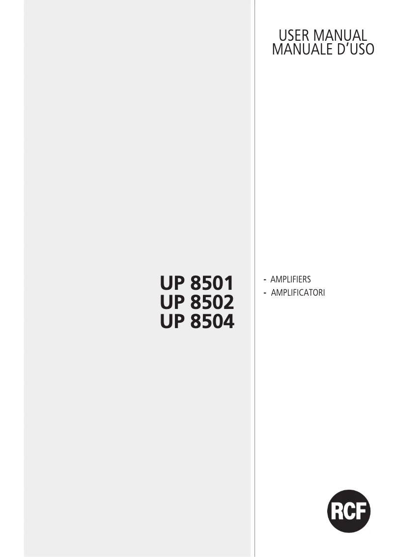 Página nº 1 - Manual de usuario RCF UP 8501
