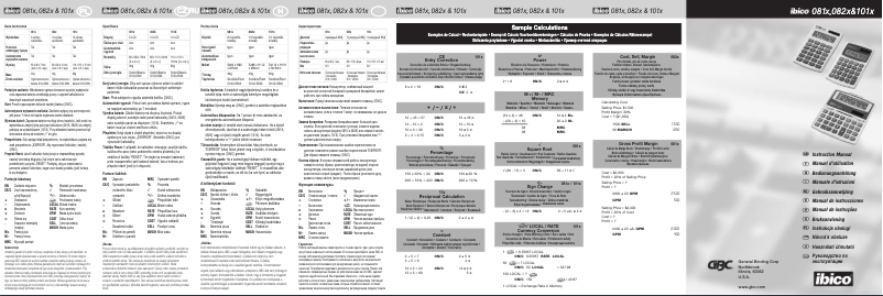 Imagen de la primera página del manual del dispositivo Ibico 101X