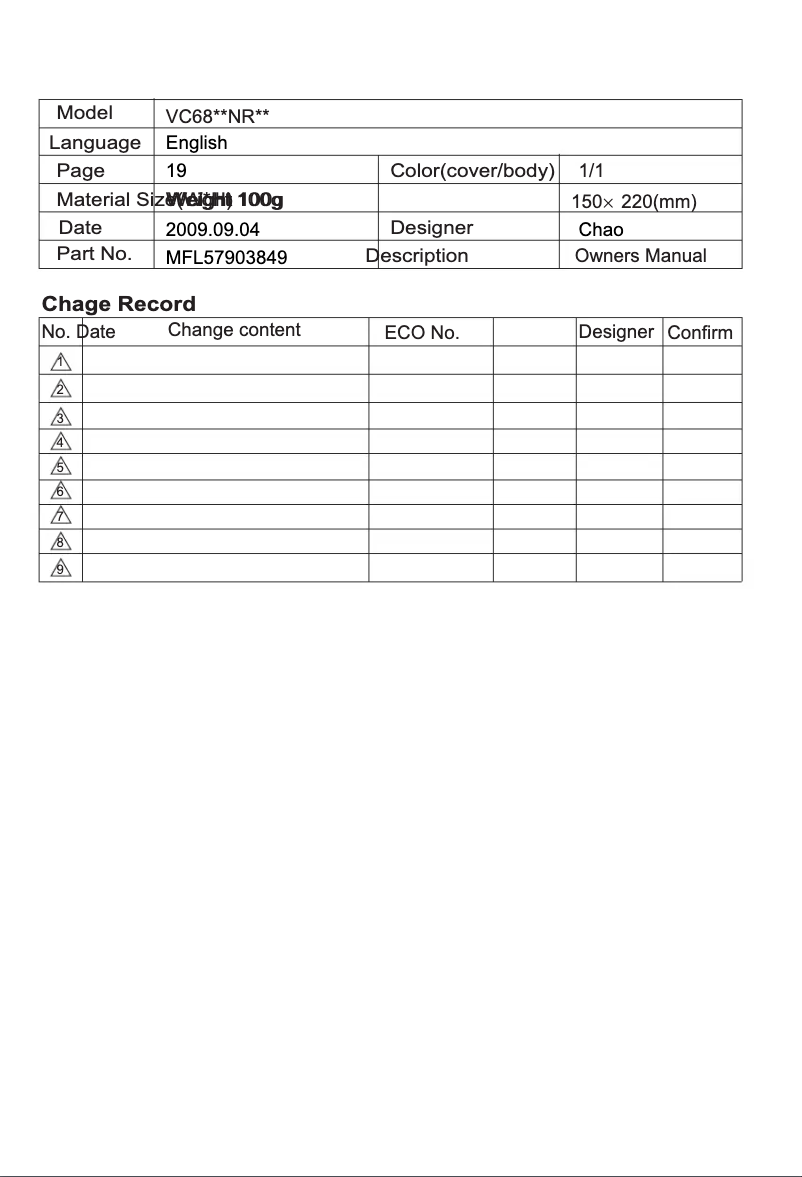 Imagen de la primera página del manual del dispositivo VC6820NRTQ