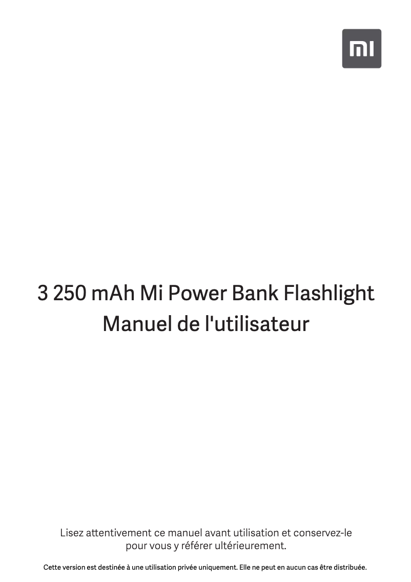 Imagen de la primera página del manual del dispositivo Mi Power Bank Flashlight