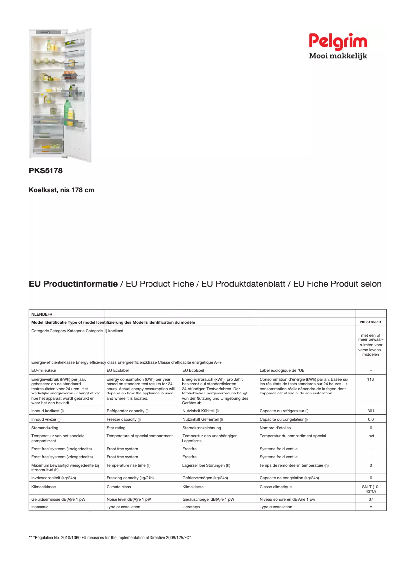 Página nº 1 - Ficha técnica Pelgrim PKS5178