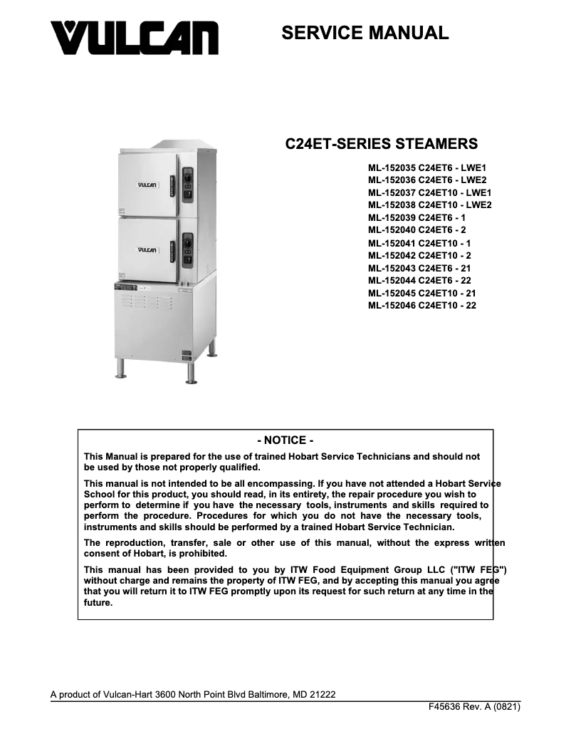 Página 1 del manual Manual de usuario Vulcan C24ET10