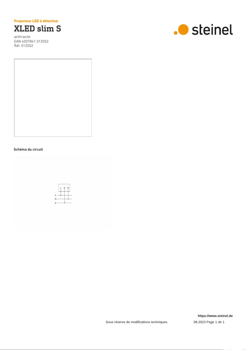 Página 1 del manual Diagrama de cableado Steinel XLED Slim S