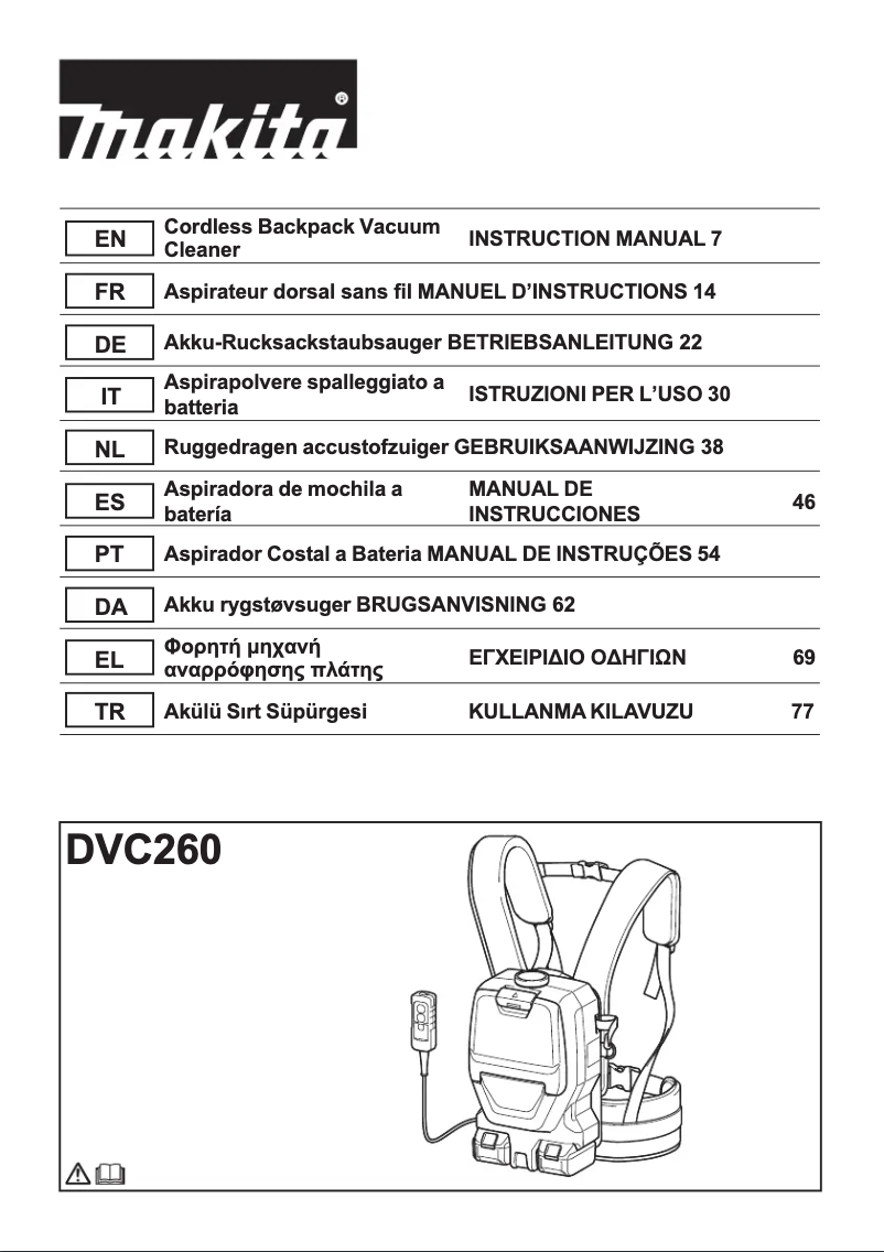 Página 1 del manual Manual de usuario Makita DVC260