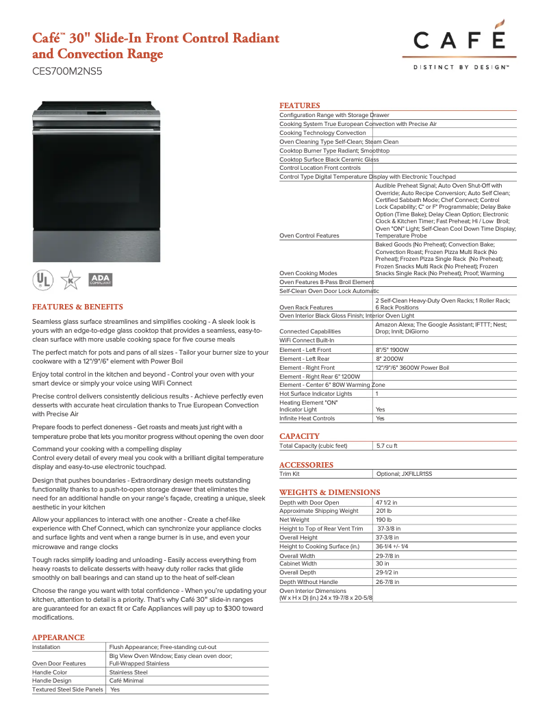 Imagen de la primera página del manual del dispositivo CES700M2NS5