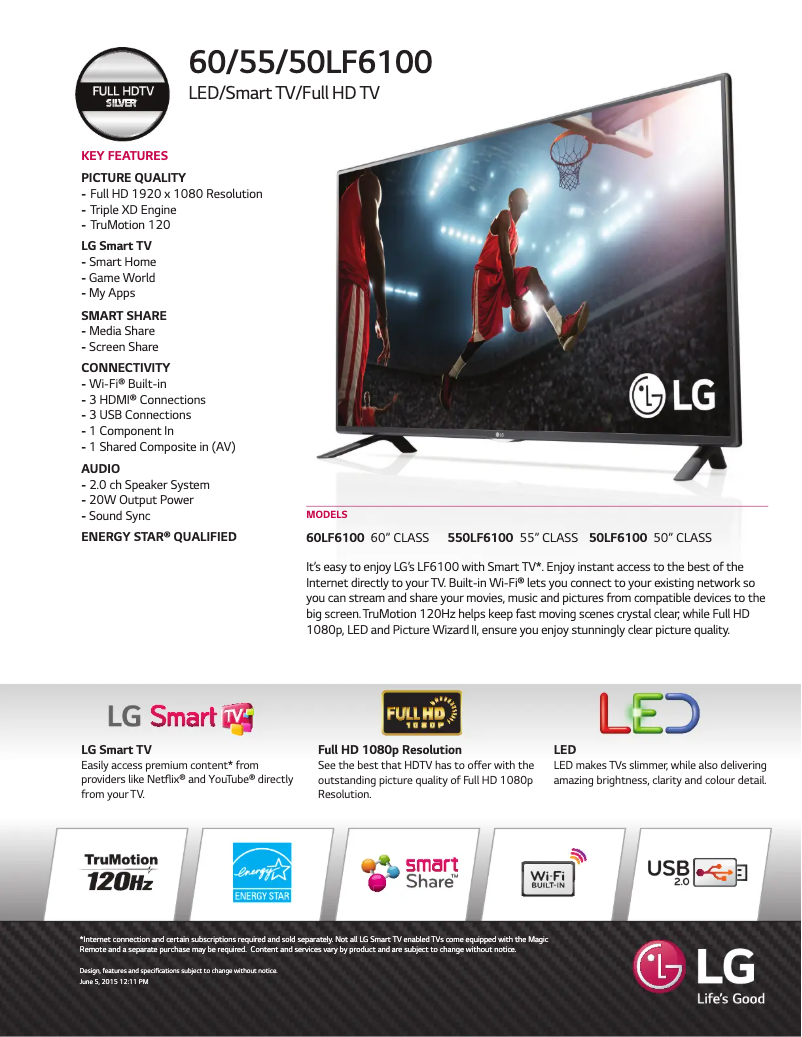 Imagen de la primera página del manual del dispositivo 55LF6100