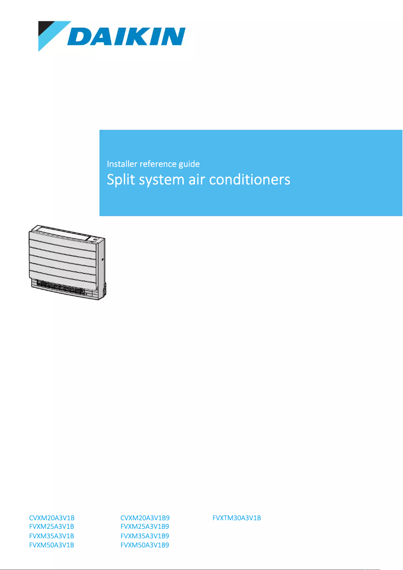 Página nº 1 - Guía de instalación Daikin CVXM20A3V1B9