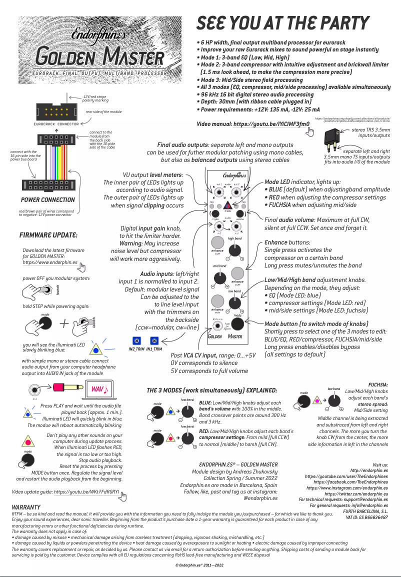 Imagen de la primera página del manual del dispositivo Golden Master