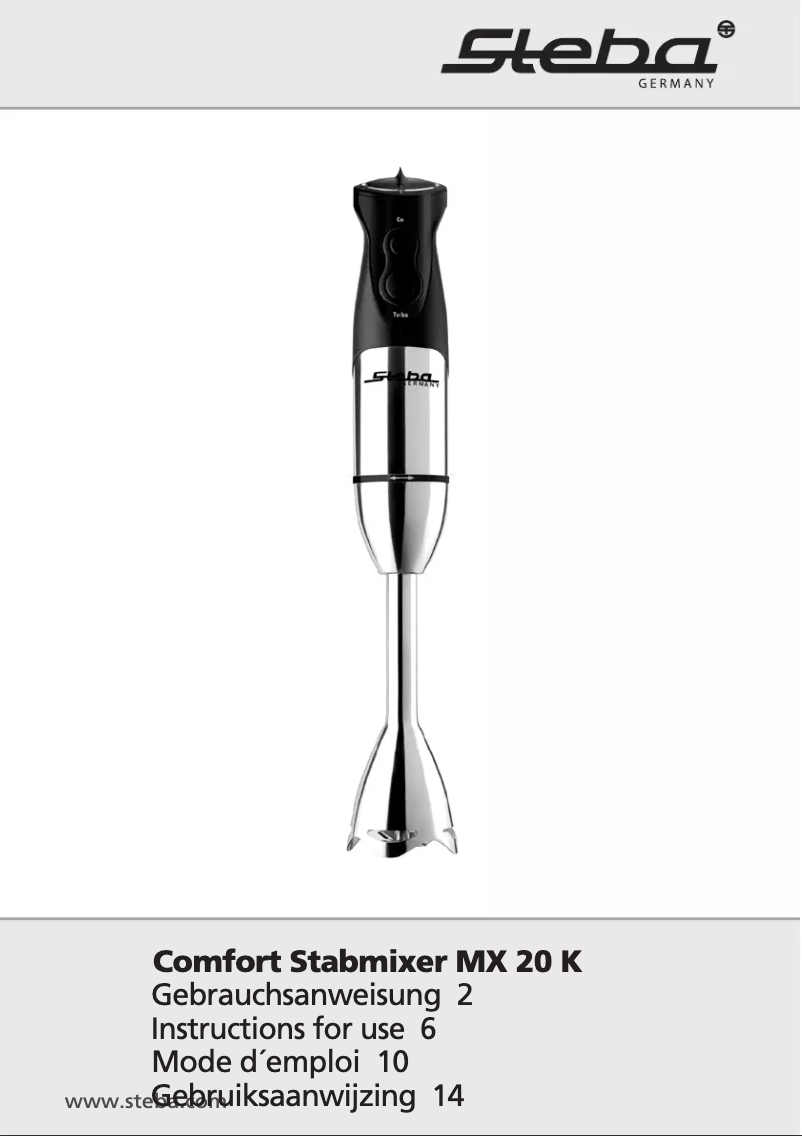 Página 1 del manual Manual de usuario Steba MX 20 K