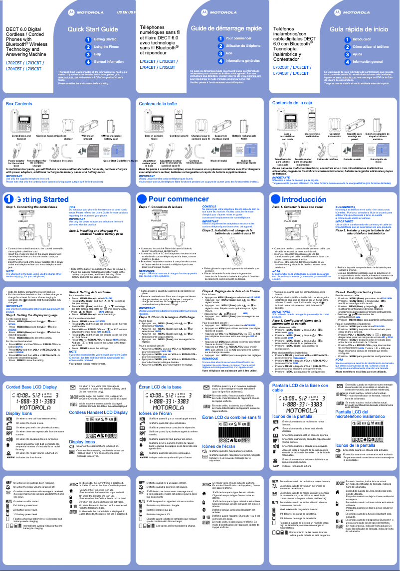 Página 1 del manual Manual de usuario Motorola L702CBT