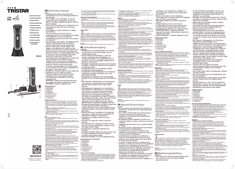 Imagen de la primera página del manual del dispositivo TR-2552