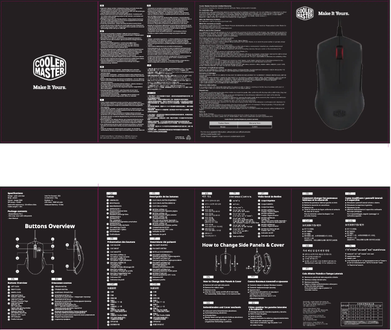 Página 1 del manual Manual de usuario Cooler Master MasterMouse Pro L