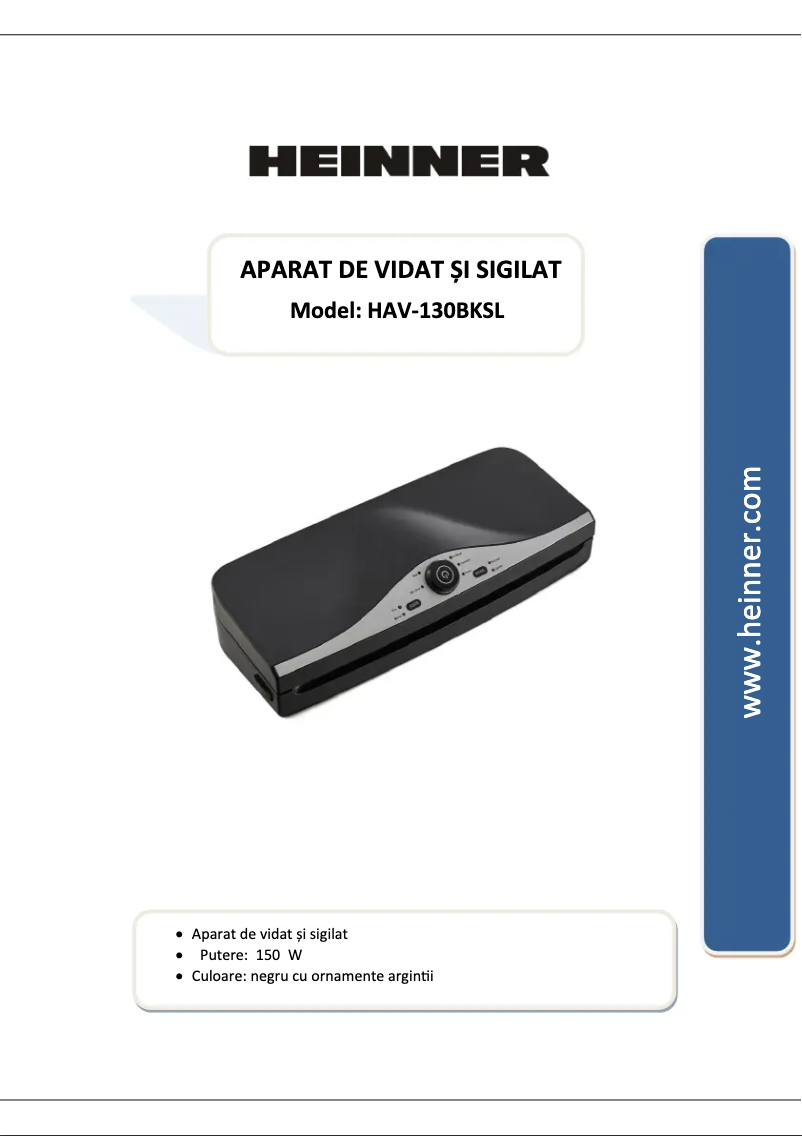 Página 1 del manual Manual de usuario Heinner HAV-130BKSL