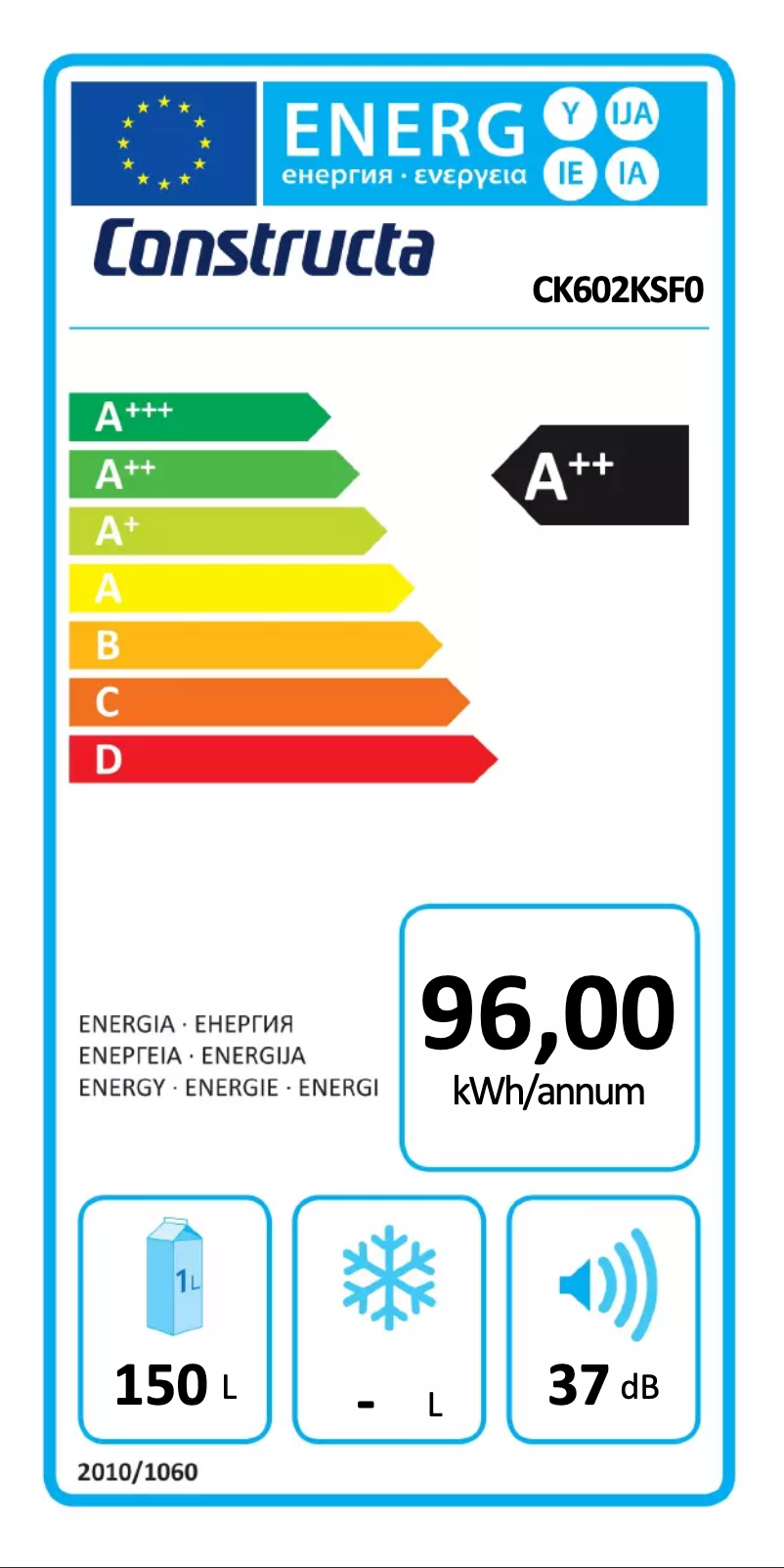 Página 1 del manual Etiqueta energética Constructa CK602KSF0