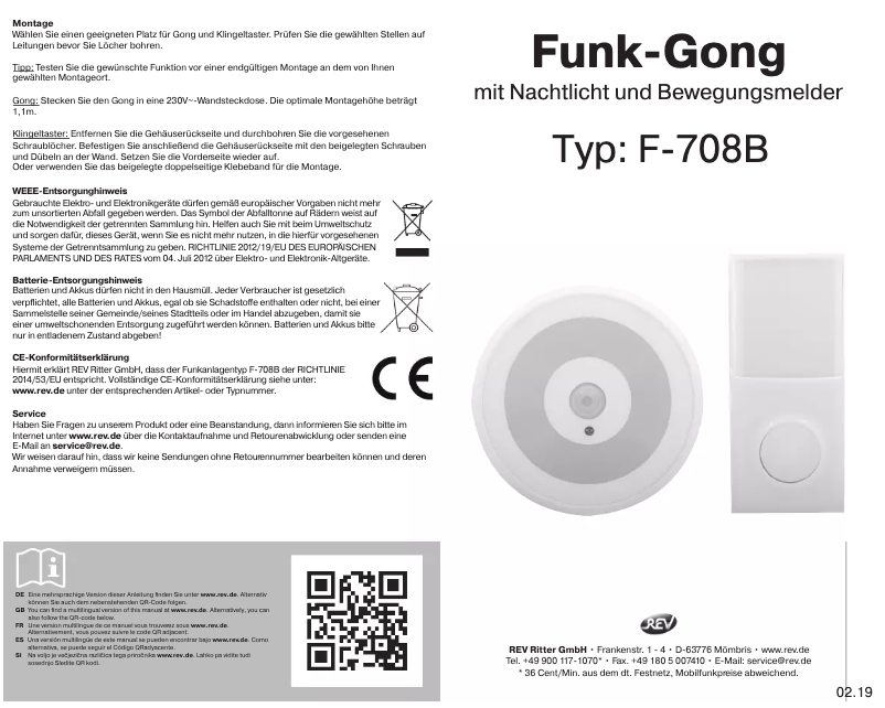 Página 1 del manual Manual de usuario REV 82180103