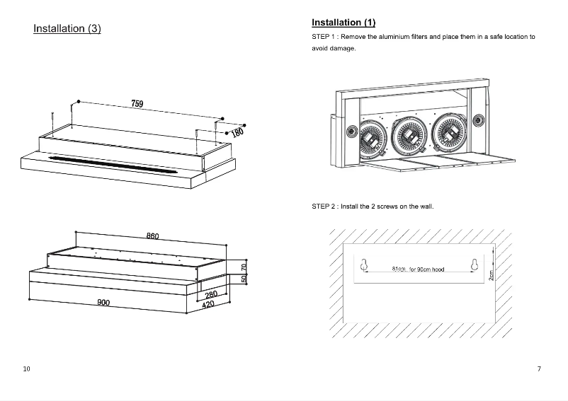 Página 1 del manual Guía de instalación Brandt AI1790X