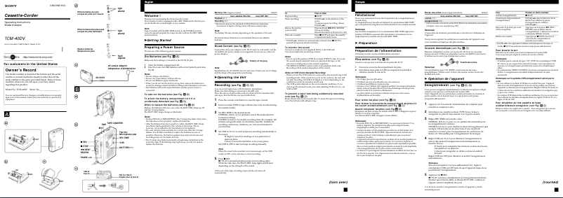 Imagen de la primera página del manual del dispositivo TCM-40DV