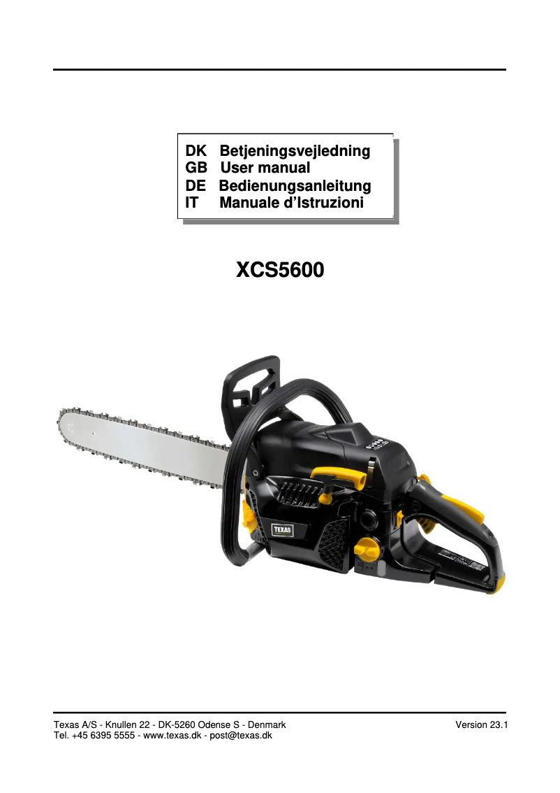 Página 1 del manual Manual de usuario Texas XCS5600