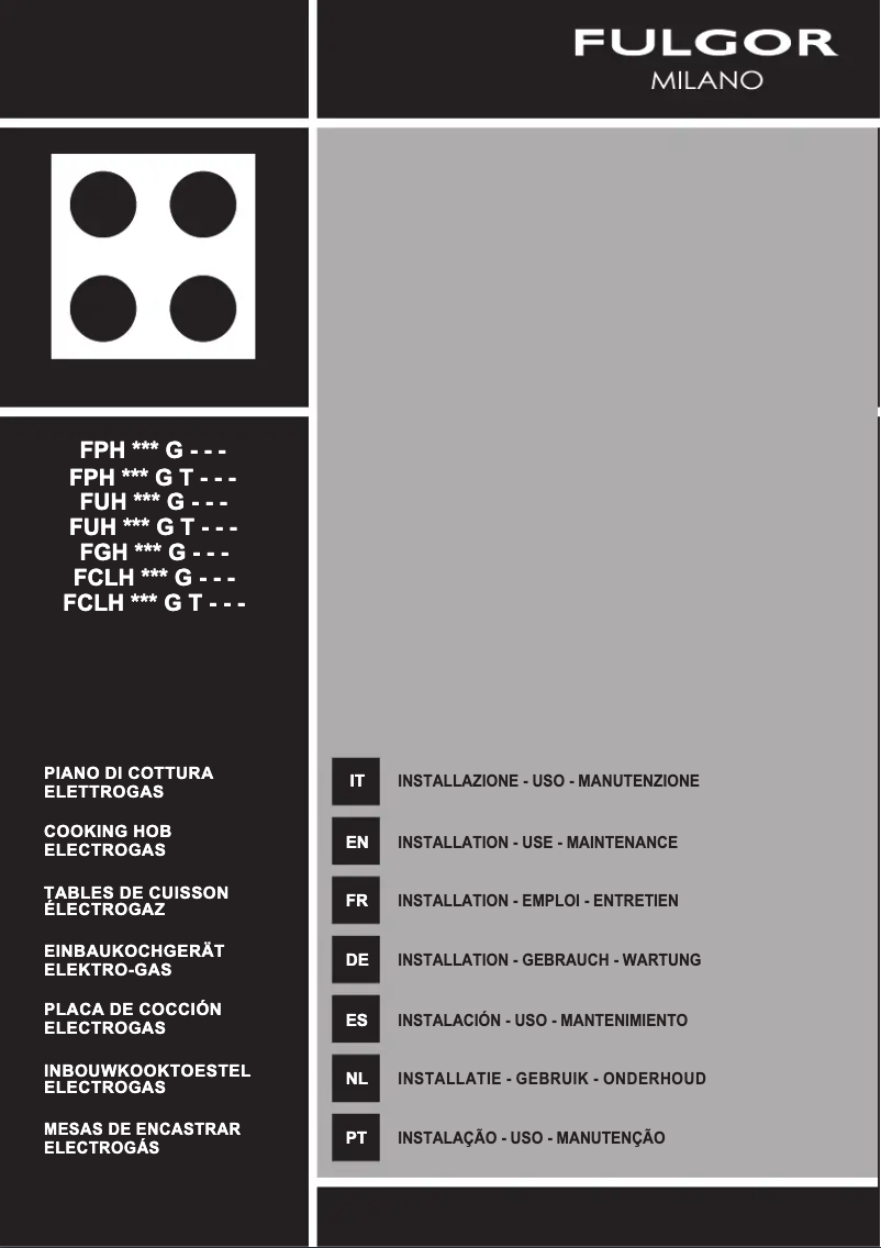 Página nº 1 - Manual de usuario Fulgor Milano FUH 7541 G DWK MBK