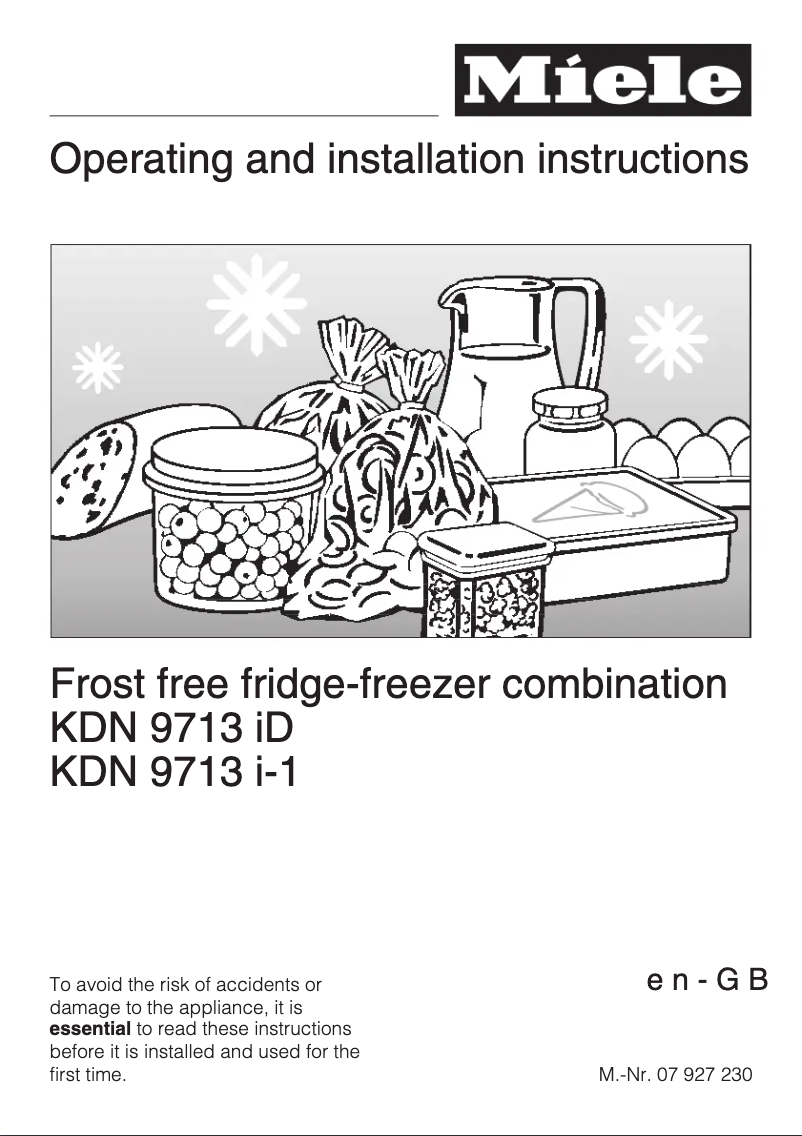 Página 1 del manual Manual de usuario Miele KDN 9713 iD