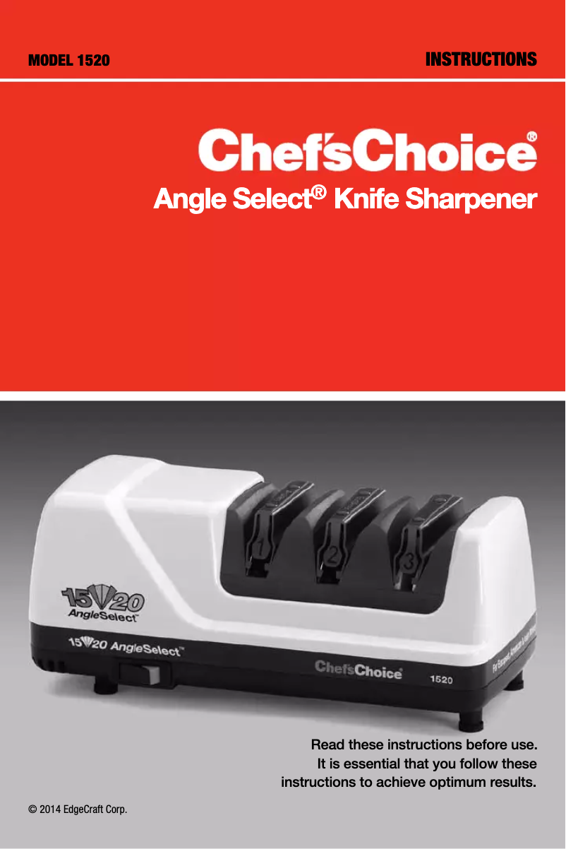 Imagen de la primera página del manual del dispositivo Angle Select CC1520