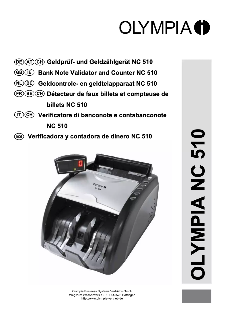 Página 1 del manual Manual de usuario Olympia NC 510