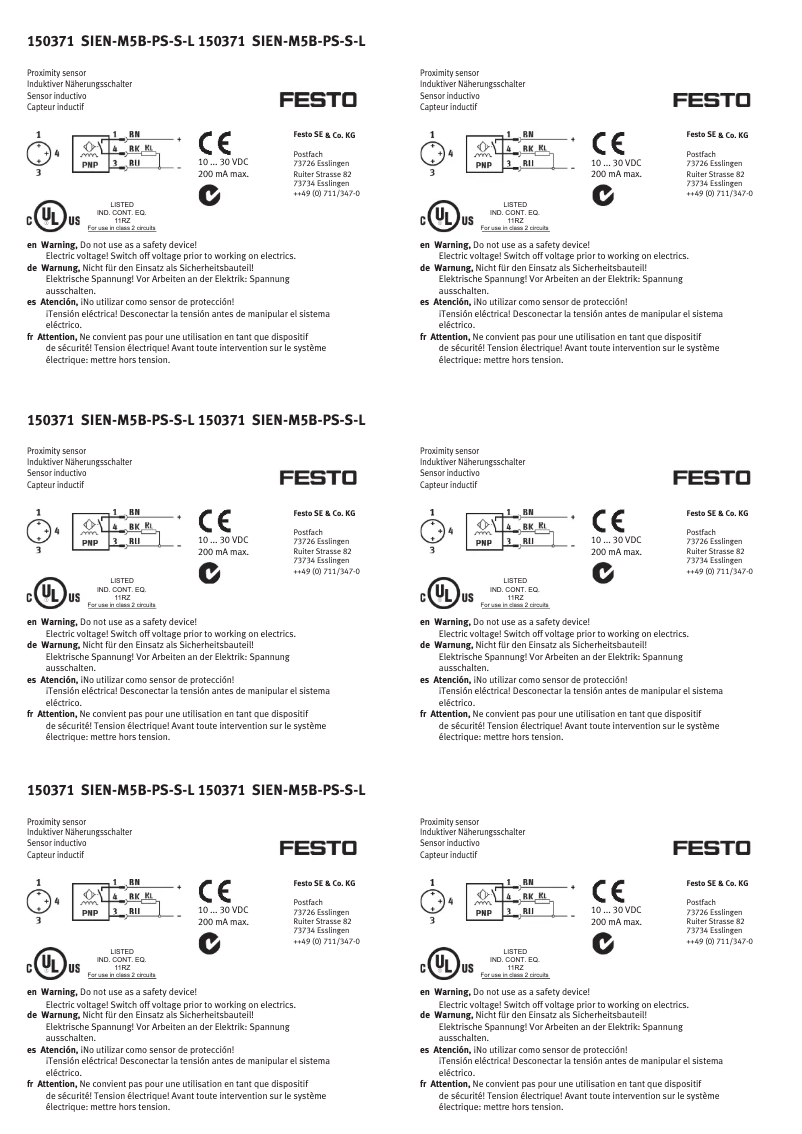 Página 1 del manual Manual de usuario Festo SIEN-M5B-PS-S-L