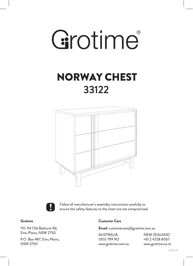 Imagen de la primera página del manual del dispositivo Norway Chest