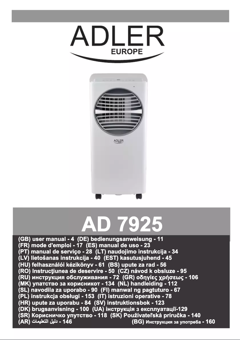 Página 1 del manual Manual de usuario Adler AD 7925