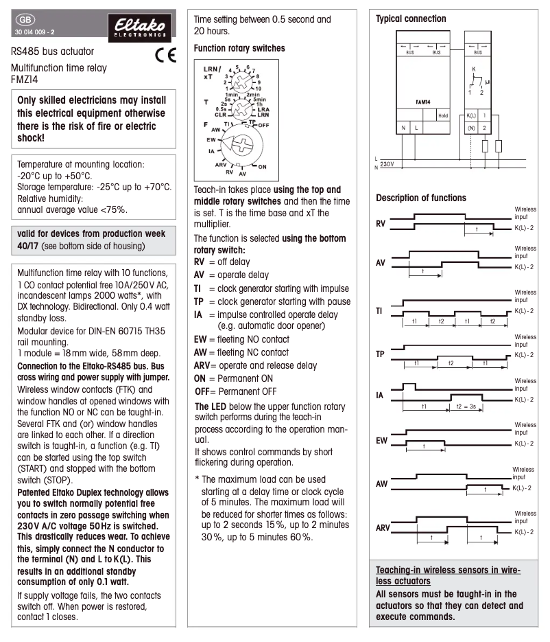 Página 1 del manual Manual de usuario Eltako FMZ14
