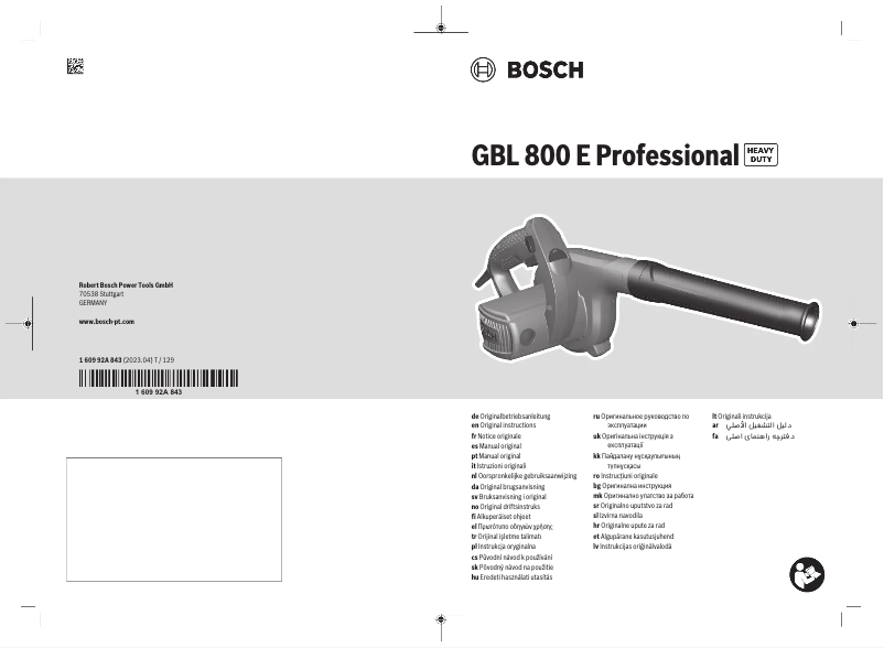 Imagen de la primera página del manual del dispositivo GBL 800 E Professional