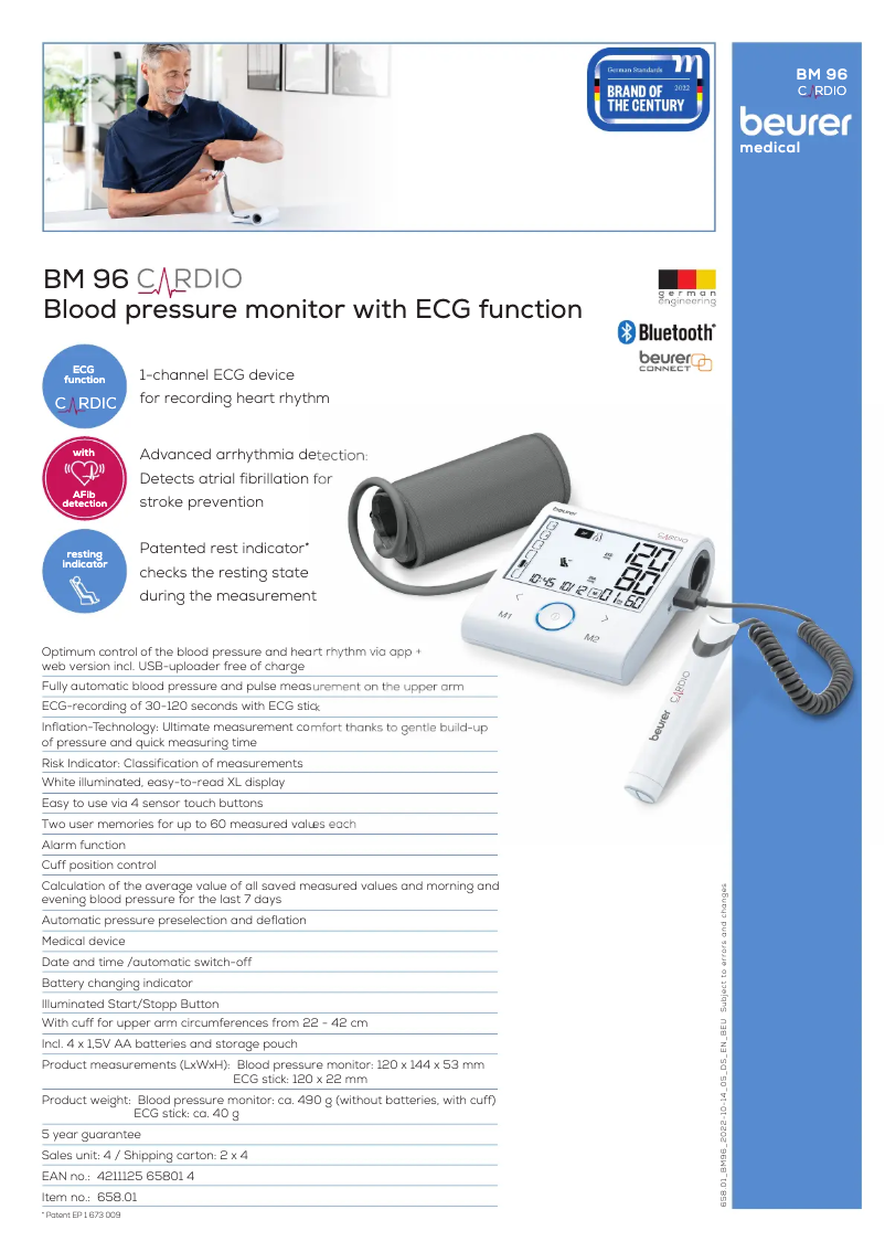 Imagen de la primera página del manual del dispositivo BM 96 Cardio