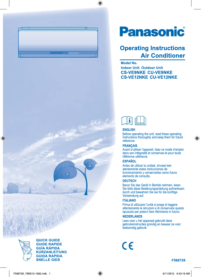 Imagen de la primera página del manual del dispositivo CU-VE12NKE