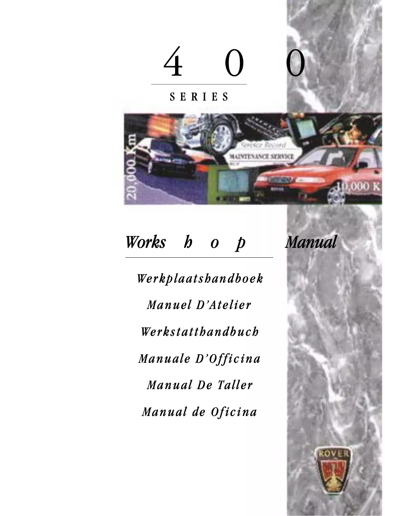 Página 1 del manual Manual de usuario Rover 400 (1998)