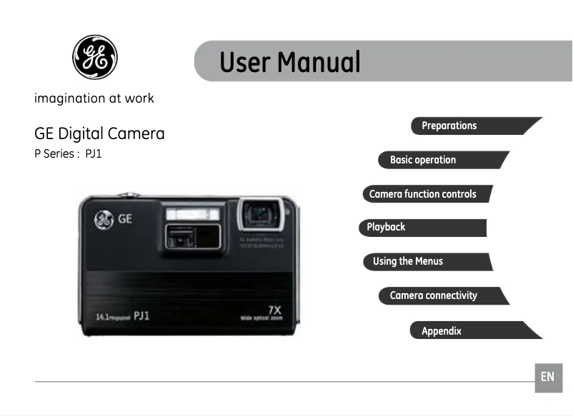 Página 1 del manual Manual de usuario GE PJ1