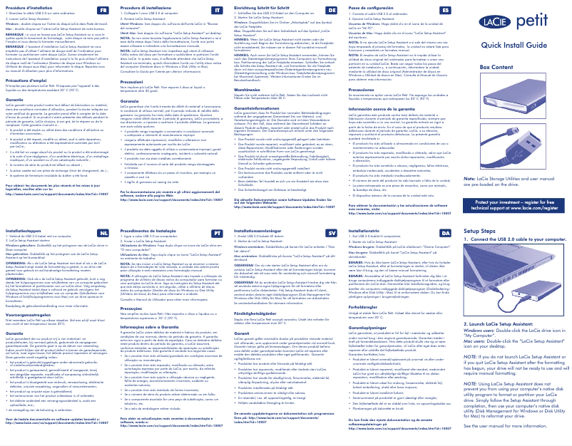 Imagen de la primera página del manual del dispositivo Petit Hard Disk
