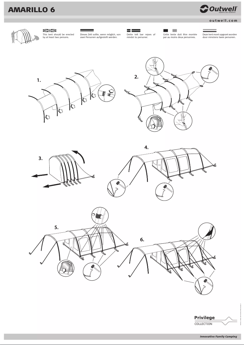 Página nº 1 - Manual de usuario Outwell Privilege Amarillo 6