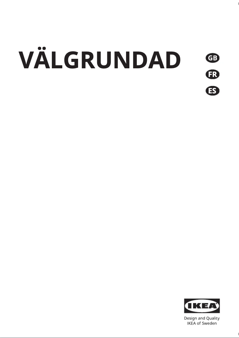 Página 1 del manual Manual de usuario Ikea VÄLGRUNDAD 704.621.58