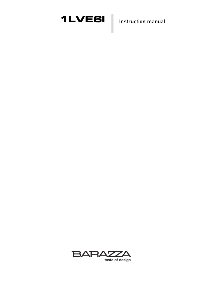 Página 1 del manual Manual de usuario Barazza 1LVE6I