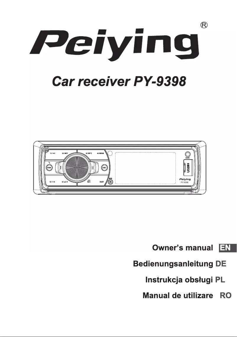 Imagen de la primera página del manual del dispositivo PY-9398